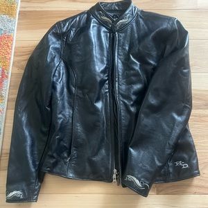 Harley Davidson Genuine Leather Black Women’s Jacket Medium